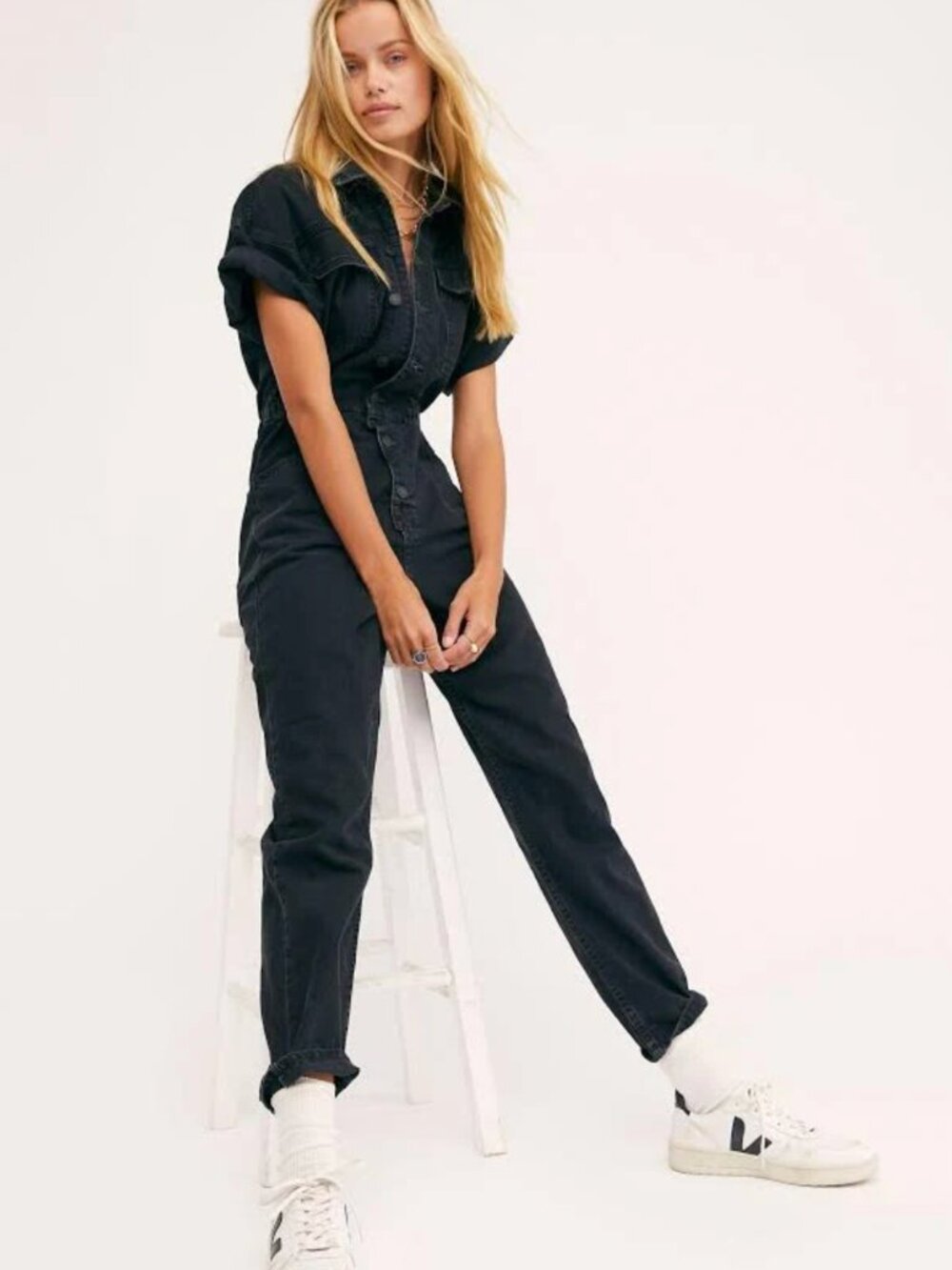 Free People Marci Jumpsuit black sz S